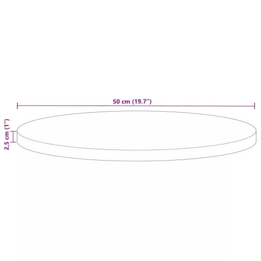 Tömör újrahasznosított fa kerek asztallap Ø50 x 2,5 cm