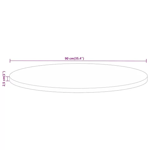 Tömör mangófa kerek asztallap Ø90 x 2,5 cm