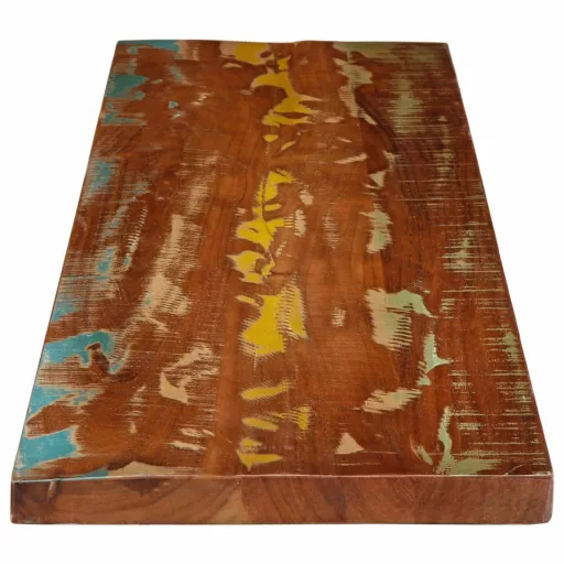 Tömör újrahasznosított fa téglalap alakú asztallap 180x20x2,5cm