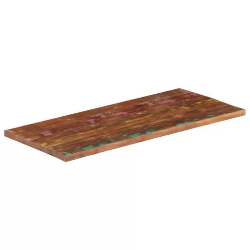 Tömör újrahasznosított fa téglalap alakú asztallap 120x70x2,5cm