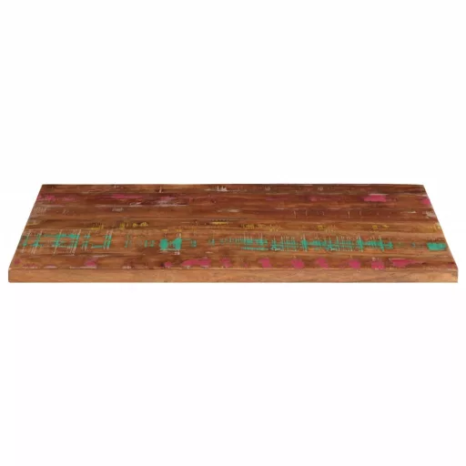 Tömör újrahasznosított fa téglalap alakú asztallap 120x70x2,5cm