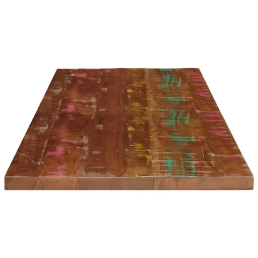 Tömör újrahasznosított fa téglalap alakú asztallap 120x70x2,5cm