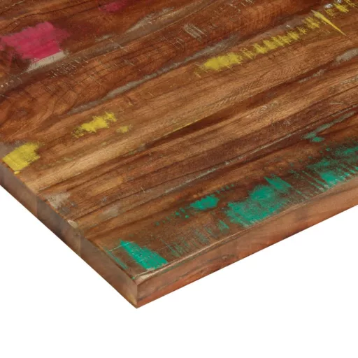Tömör újrahasznosított fa téglalap alakú asztallap 120x70x2,5cm