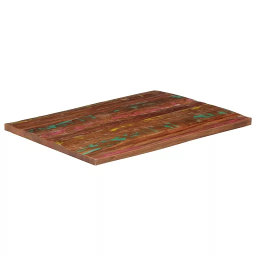 Tömör újrahasznosított fa téglalap alakú asztallap 100x80x2,5cm