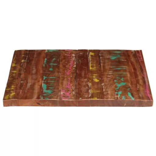 Tömör újrahasznosított fa téglalap alakú asztallap 100x80x2,5cm