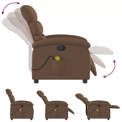 Barna szövet dönthető masszázsfotel