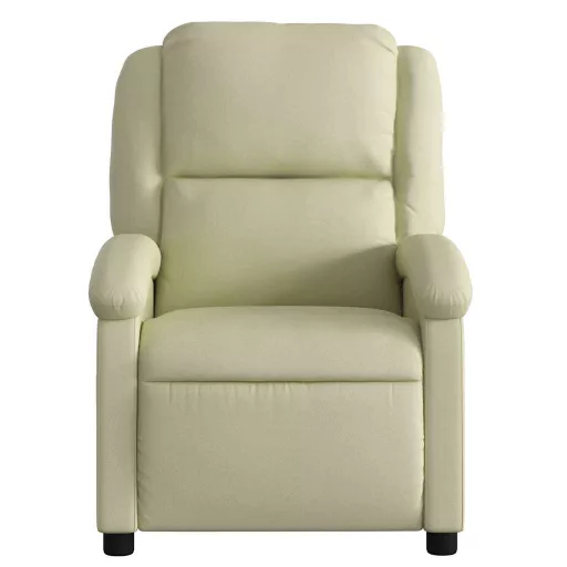 Krémszínű valódi bőr dönthető masszázsfotel