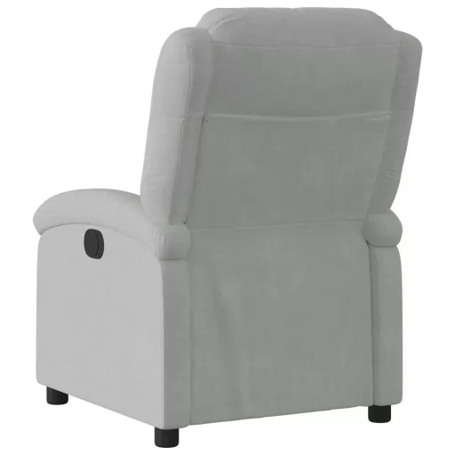 Világosszürke bársony relaxfotel