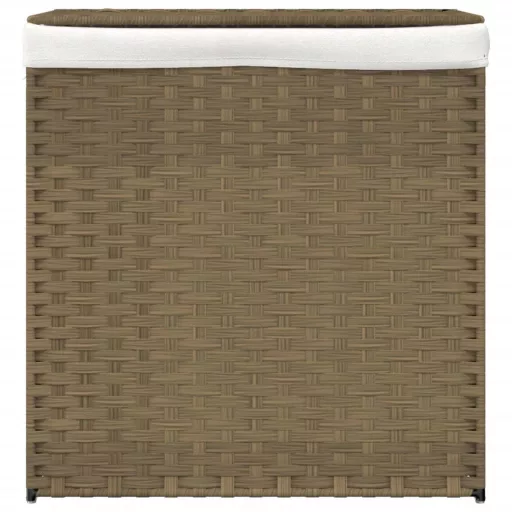 Polyrattan szennyeskosár 2 rekesszel 53x33x57 cm