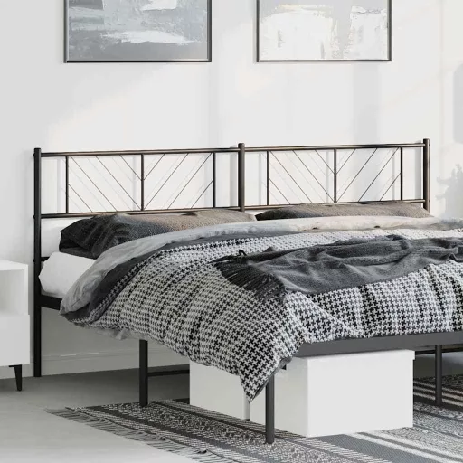 Fekete fém csere fejtámla 193 cm