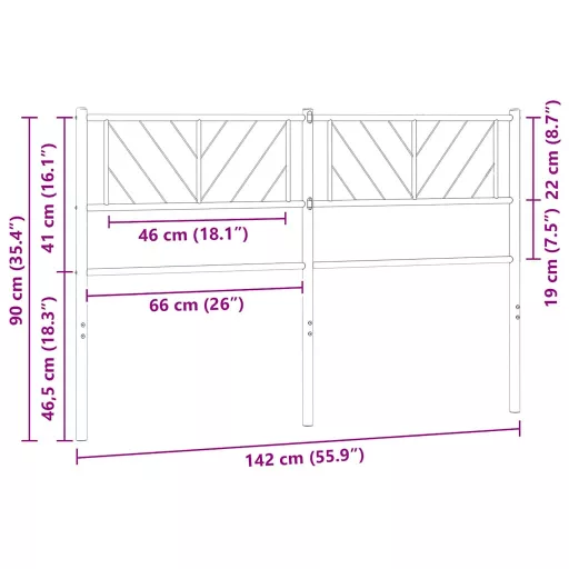 Fehér fém csere fejtámla 135 cm