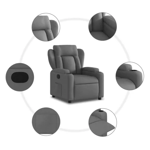 Sötétszürke szövet relaxfotel