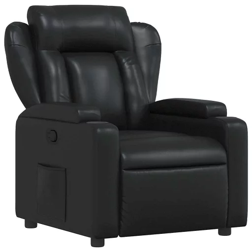 Fekete műbőr relaxfotel