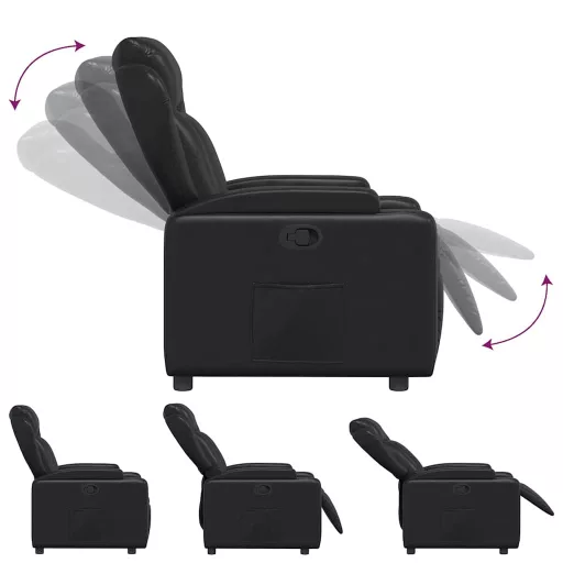 Fekete műbőr relaxfotel