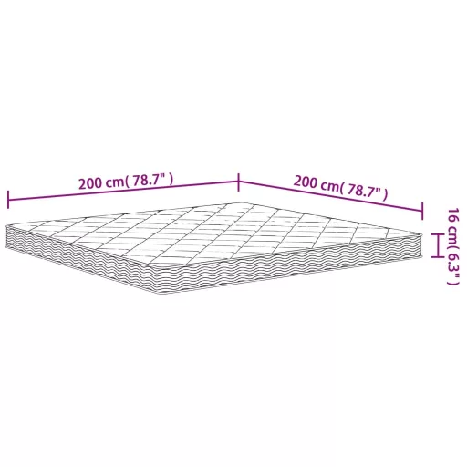 Közepesen puha habmatrac 200x200 cm