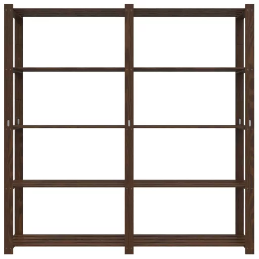 5 szintes barna tömör fenyőfa tárolóállvány 170 x 38 x 170 cm
