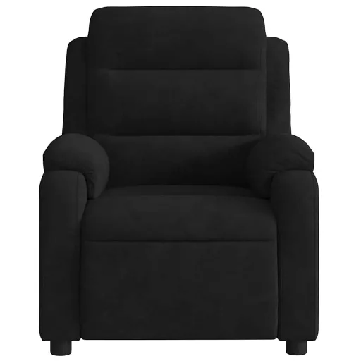 Fekete bársony dönthető masszázsfotel