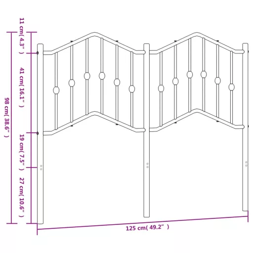 Fehér fém csere fejtámla 120 cm