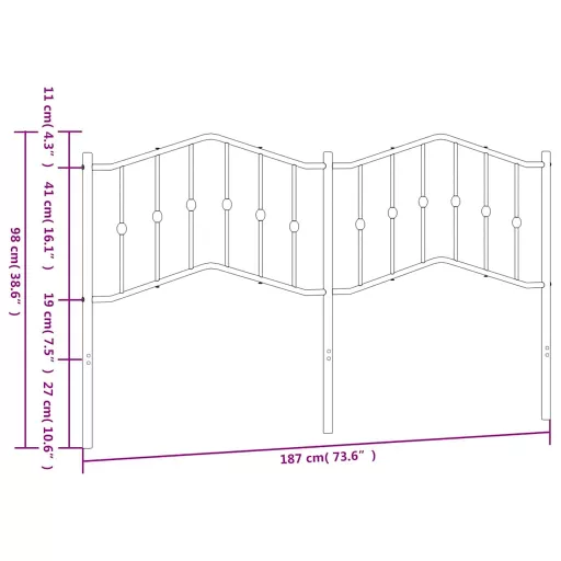 Fehér fém csere fejtámla 180 cm