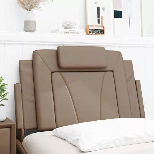 Cappuccino színű műbőr fejtámla párna Viana 80 cm