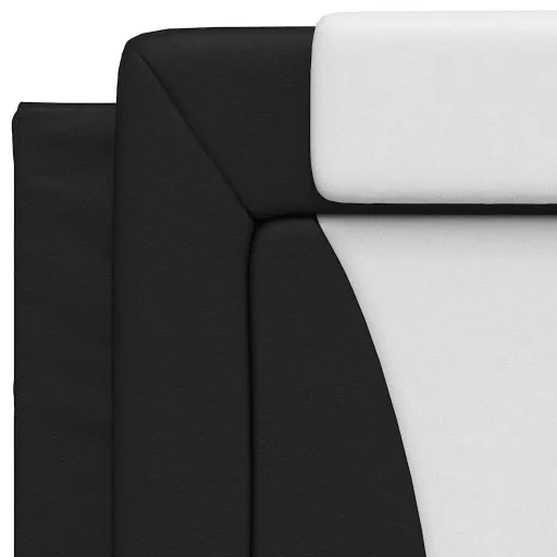 Fekete és fehér műbőr fejtámla párna Viana 80 cm