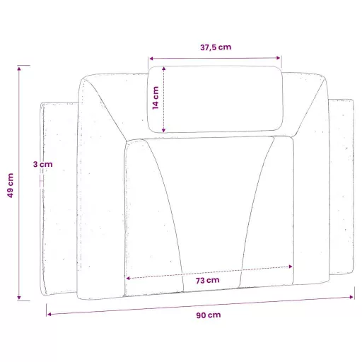 Szürke műbőr fejtámla párna Viana 90 cm