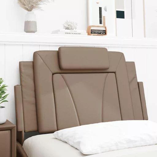 Cappuccino színű műbőr fejtámla párna Viana 90 cm