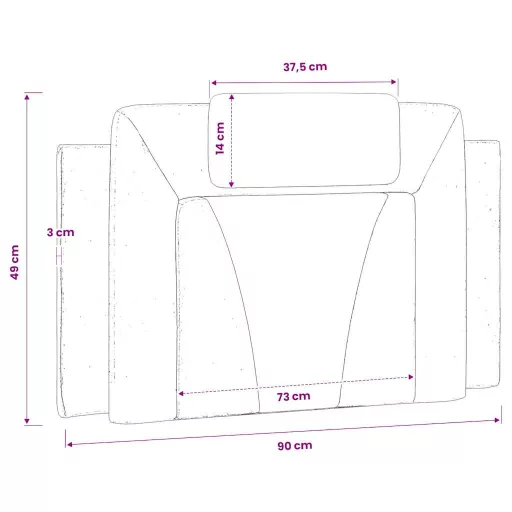 Cappuccino színű műbőr fejtámla párna Viana 90 cm