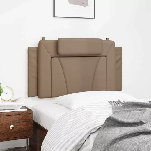 Cappuccino színű műbőr fejtámla párna Viana 100 cm