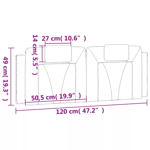 Szürke műbőr fejtámla párna Viana 120 cm