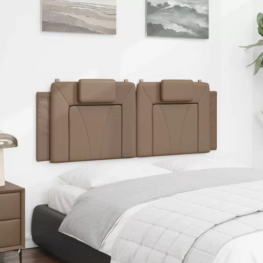 Cappuccino színű műbőr fejtámla párna Viana 120 cm
