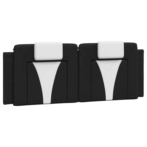 Fekete és fehér műbőr fejtámla párna Viana 120 cm