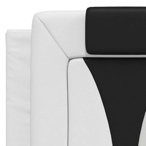 Fekete és fehér műbőr fejtámla párna Viana 120 cm