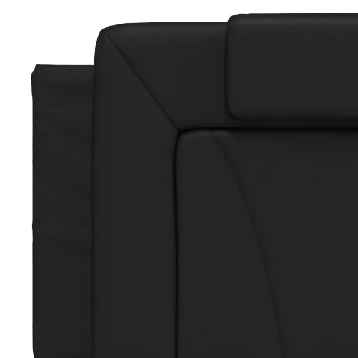 Fekete műbőr fejtámla párna Viana 160 cm