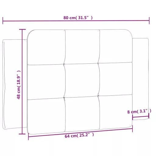 Fekete és fehér műbőr fejtámla párna Zadar 80 cm