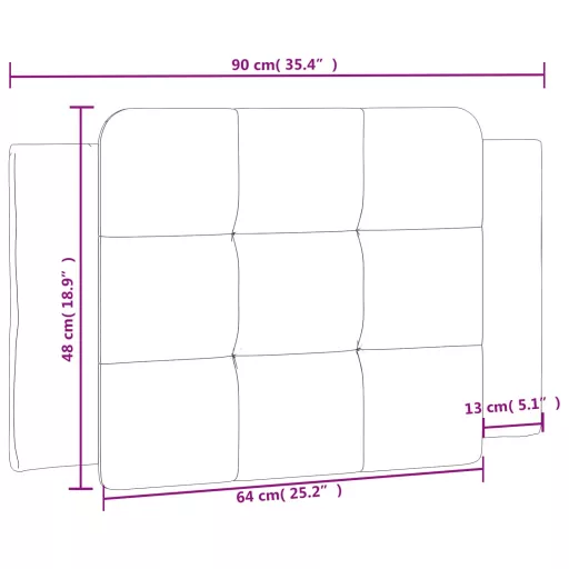 Fekete és fehér műbőr fejtámla párna Zadar 90 cm
