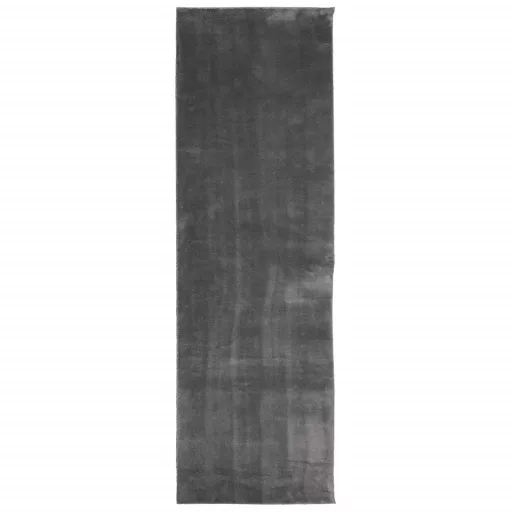 HUARTE antracit rövid szálú puha és mosható szőnyeg 80 x 250 cm
