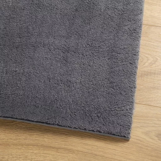 HUARTE antracit rövid szálú puha és mosható szőnyeg 80 x 250 cm