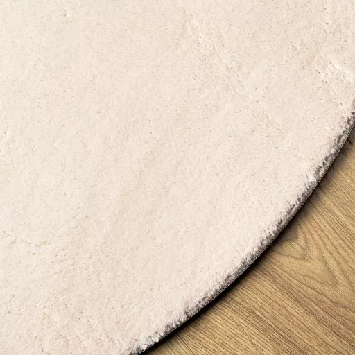 HUARTE bézs rövid szálú puha és mosható szőnyeg Ø 100 cm