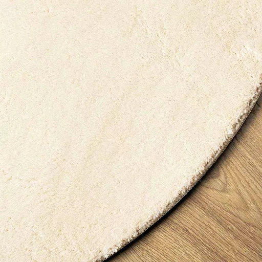 HUARTE krémszínű rövid szálú puha és mosható szőnyeg Ø 100 cm