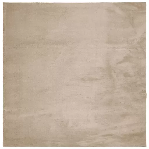 HUARTE homokszínű rövid szálú puha és mosható szőnyeg 160x160cm