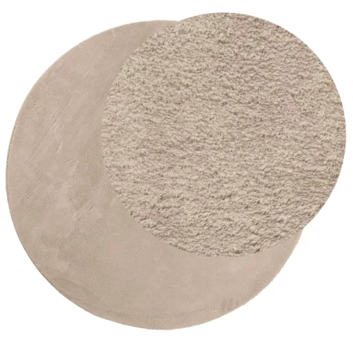 HUARTE homokszínű rövid szálú puha és mosható szőnyeg Ø 100 cm