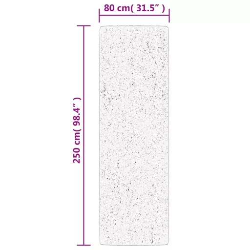 HUARTE szürke rövid szálú puha és mosható szőnyeg 80 x 250 cm