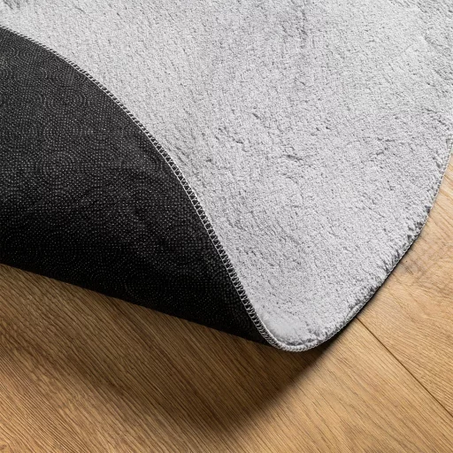HUARTE szürke rövid szálú puha és mosható szőnyeg Ø 120 cm