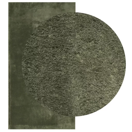 HUARTE erdőzöld rövid szálú puha és mosható szőnyeg 60 x 110 cm