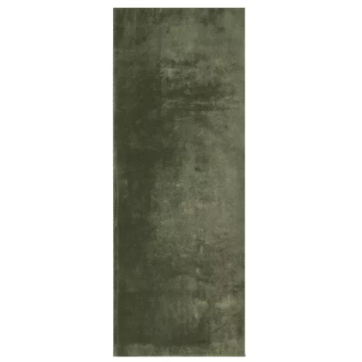 HUARTE erdőzöld rövid szálú puha és mosható szőnyeg 80 x 200 cm