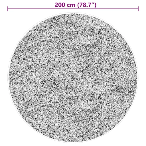 HUARTE fekete rövid szálú puha és mosható szőnyeg Ø 200 cm