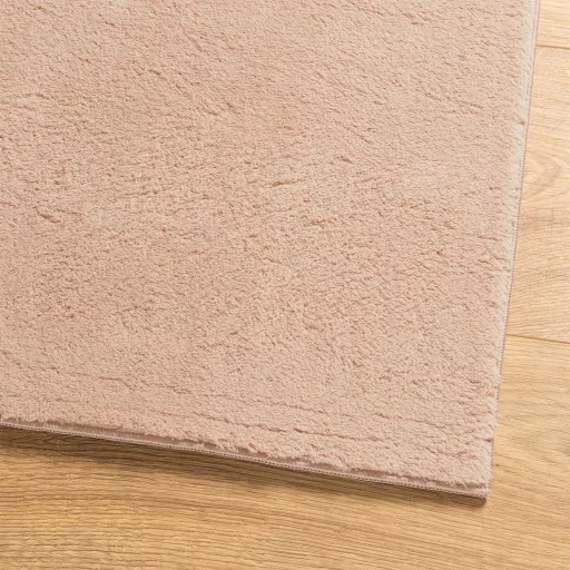 HUARTE púderszínű rövid szálú puha és mosható szőnyeg 200x200cm