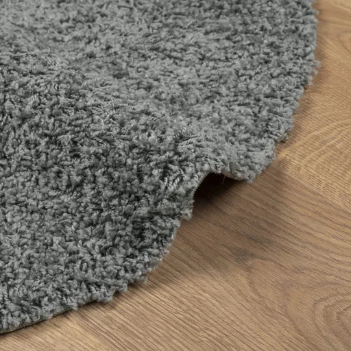 PAMPLONA zöld magas szálú bolyhos modern szőnyeg Ø 80 cm