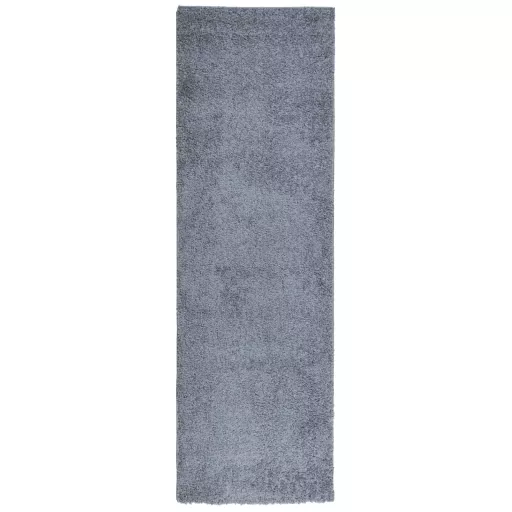 PAMPLONA kék magas szálú bolyhos modern szőnyeg 80 x 250 cm